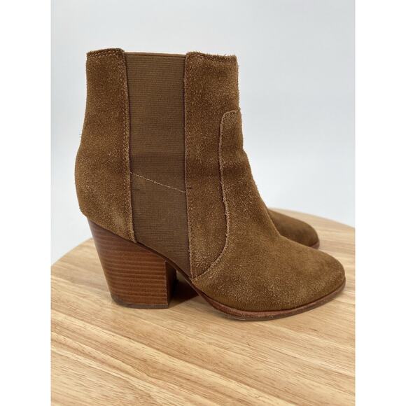 Soludos Suede Block Heel Brown Booties Round Toe Women’s 6 - Picture 5 of 14
